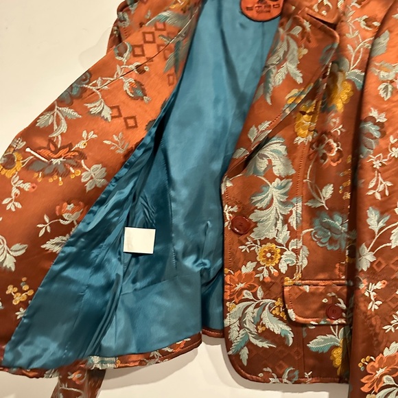 Etro Milano Vintage Floral Jacquard Blazer Size 46 - Picture 7 of 8